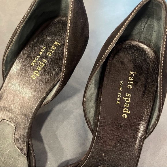 Kate Spade sz 8.5 black suede square to d’orsay pumps - Picture 14 of 16